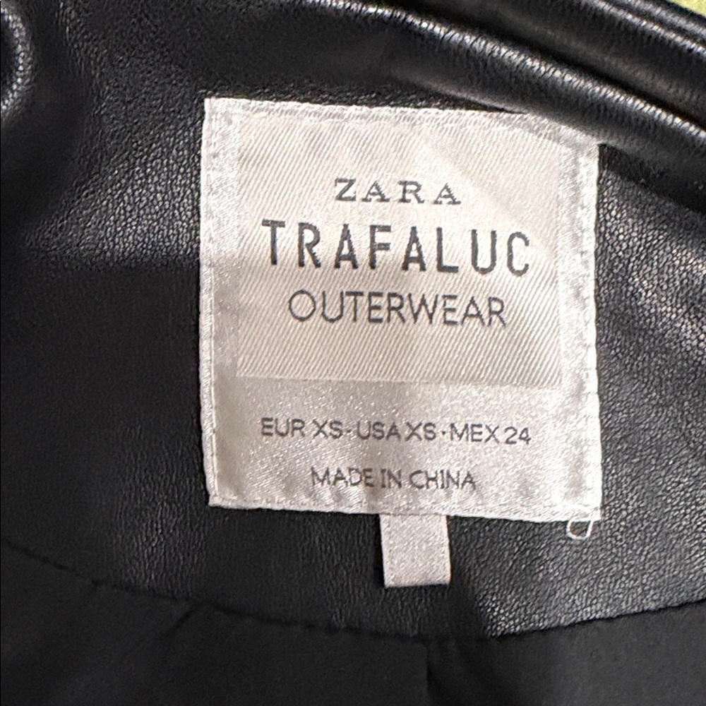 Zara Black Faux Leather Women's Moto Jacket - Picture 8 of 10